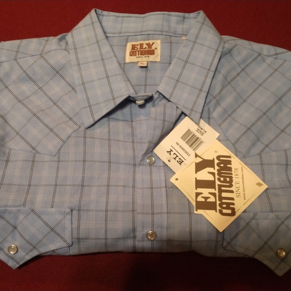Ely Cattleman Pearl Snap Western Short Sleeve • XL - Picture 1 of 5
